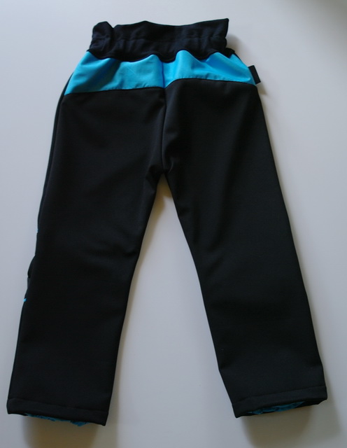 Softshellove kalhoty dětské /černo-modré/30.000mm, 15.000g/m