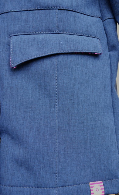 Dětský softshellový  kabát - tm. modrý melír - doprodej 116