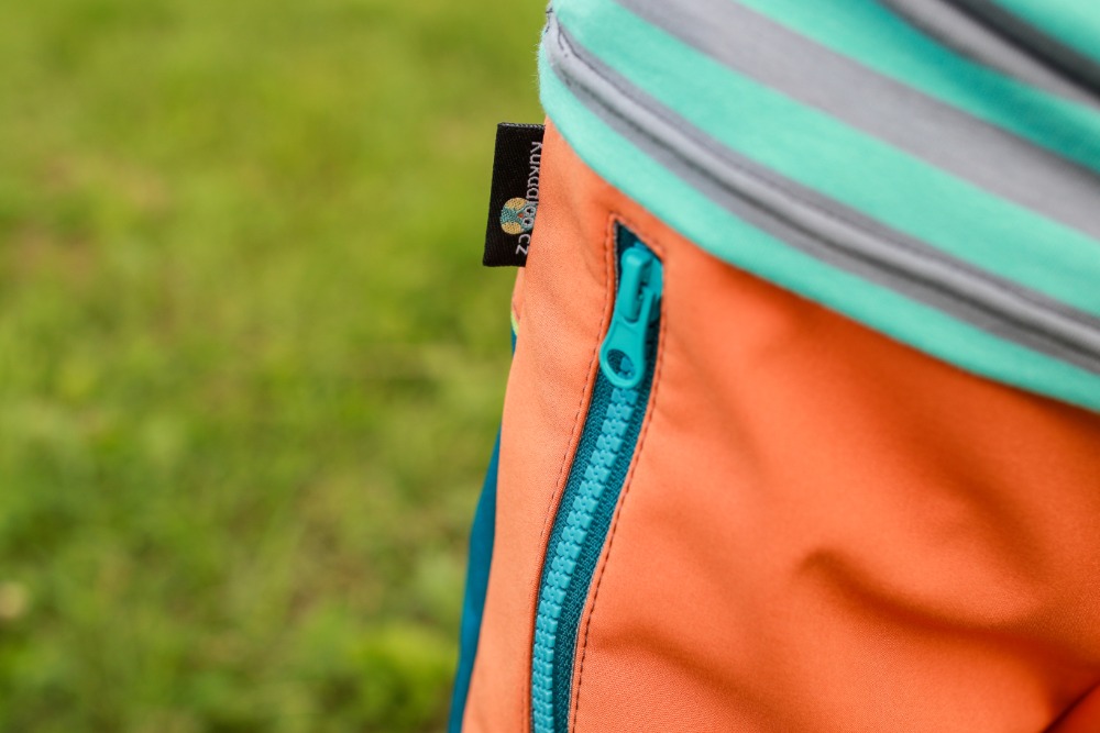 Dětské softshellové kalhoty / petrolejovo-oranžové - doprodej