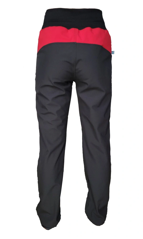 Dámské outdoorové softshellové kalhoty-černo- červené /30.000mm,15.000g/m2 DOPRODEJ