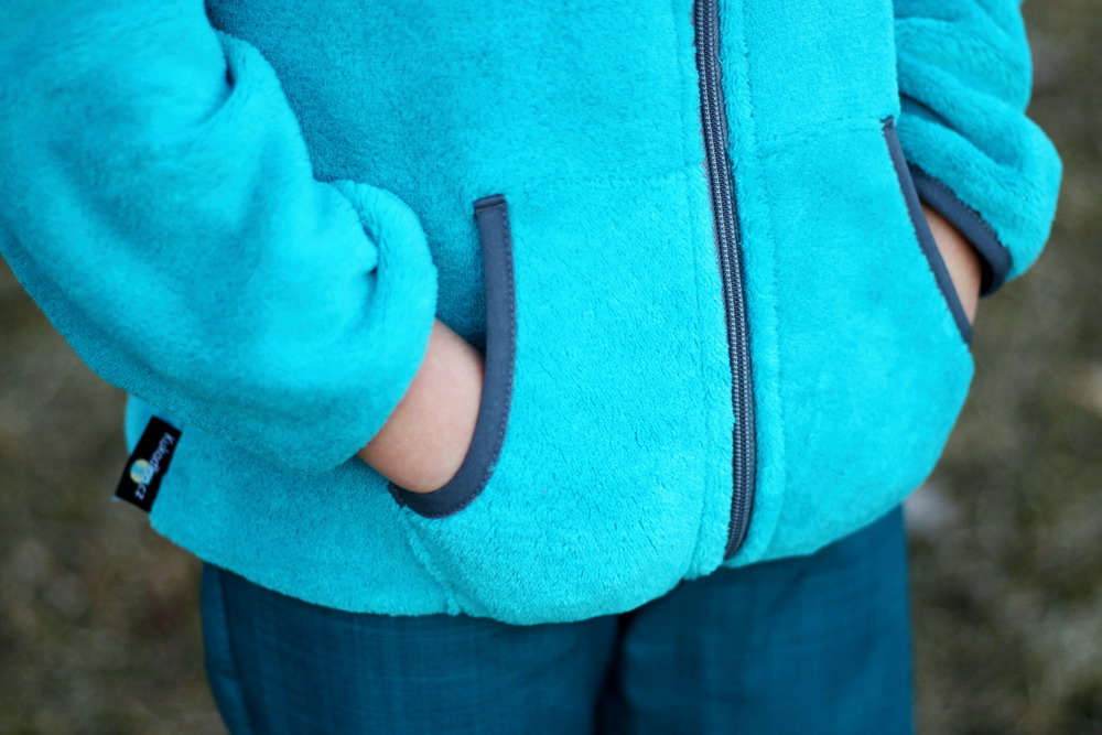 Dětská mikina - chlupatá tyrkysová 