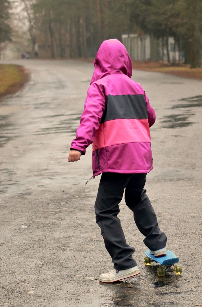 Dětská softshellová bunda / ostružinovo-šedo-růžová - doprodej