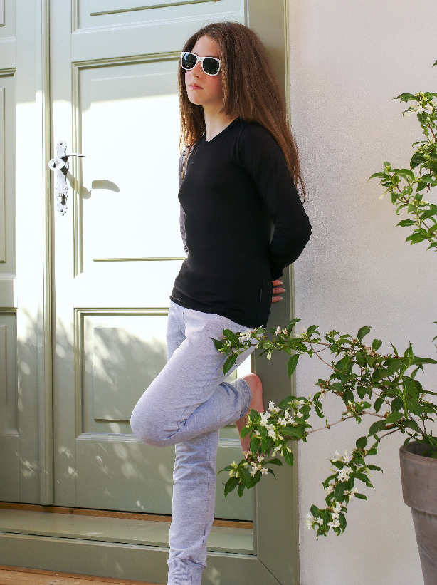 Dívčí tepláky MIA - šedý melír