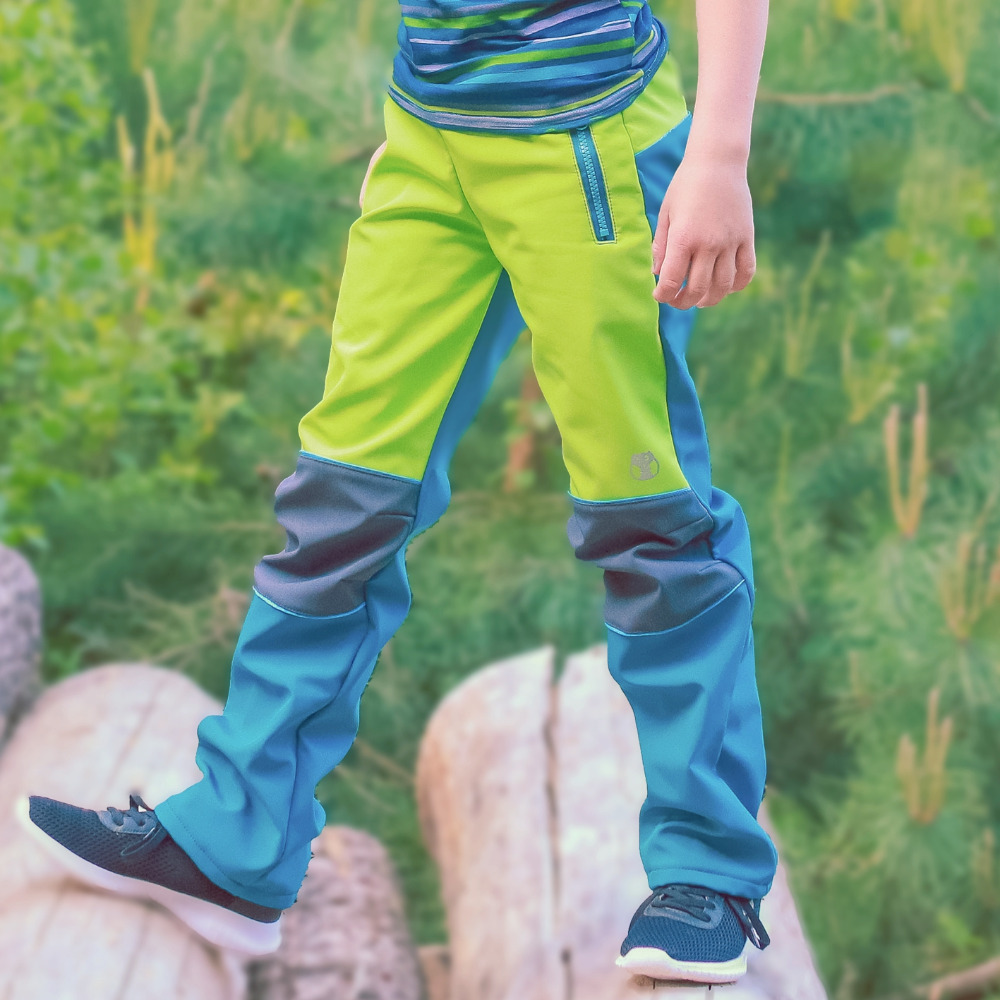 Softshellové kalhoty dětské / petrolejovo-zelené