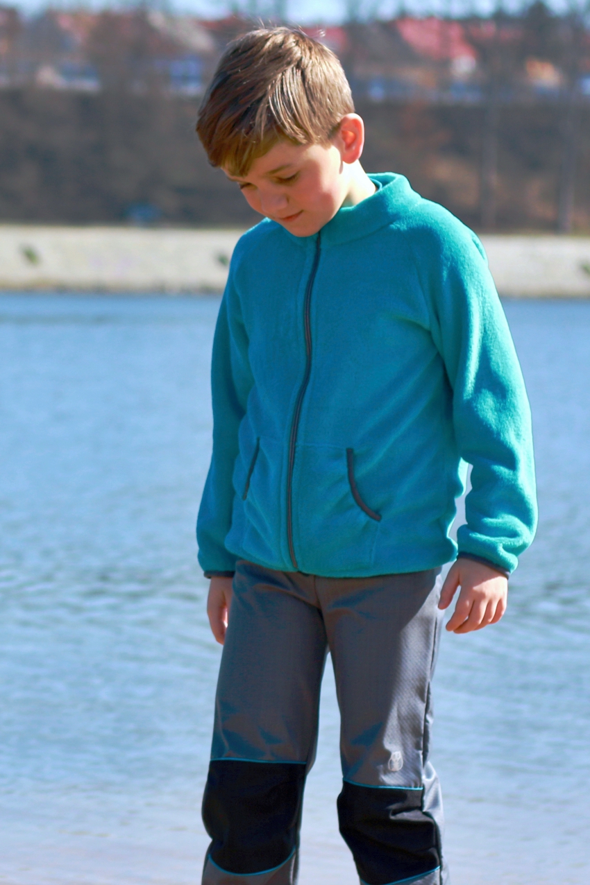 Dětská mikina - chlupatá tyrkysová 