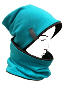 Bavlněná čepice / tyrkysovo-šedá