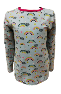Dívčí tričko dlouhý rukáv - šedé - duhy