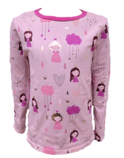 Dívčí tričko dlouhý rukáv - růžové princezny- doprodej  110