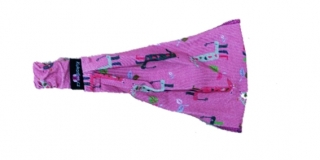 Dívčí čelenko-šátek - růžové žirafy - 11cm