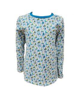 Chlapecké tričko dlouhý rukáv - bílé - plachetnice - doprodej 110,128