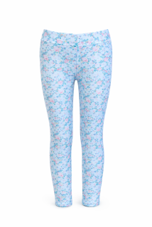 Dívčí legíny sv. modré s kvítky