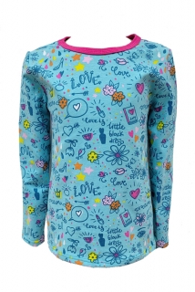 Dívčí tričko DR tyrkysové - love