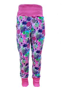 Dívčí Mia tepláky - růžové / crazy - doprodej 92, 104, 146, 