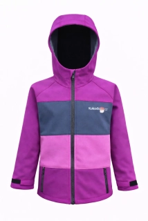 Dětská softshellová bunda / ostružinovo-šedo-růžová - doprodej