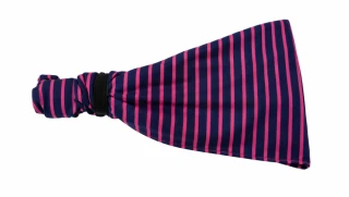 Dívčí šátek - čelenka  11 cm / tm. modro-růžové proužky - doprodej